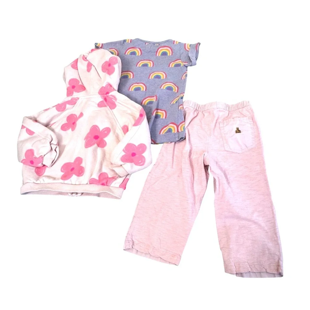 Zara Gap Monica + Andy Lot Dress Pants Hoodie 8-24M Rainbow Butterfly Bundle Set